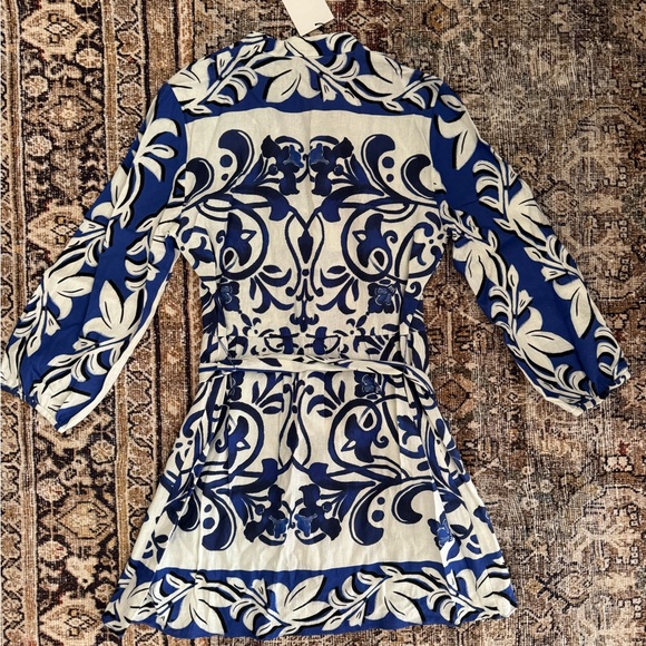 ZARA blue&white Damask dress NWT - Picture 3 of 4